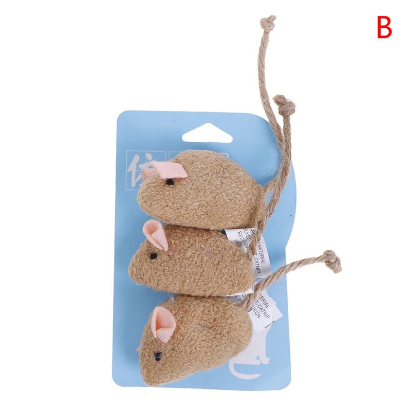 Cat Toy Imitation Plush Mouse 3 Pack Containing Cat Mint To Amuse Cat