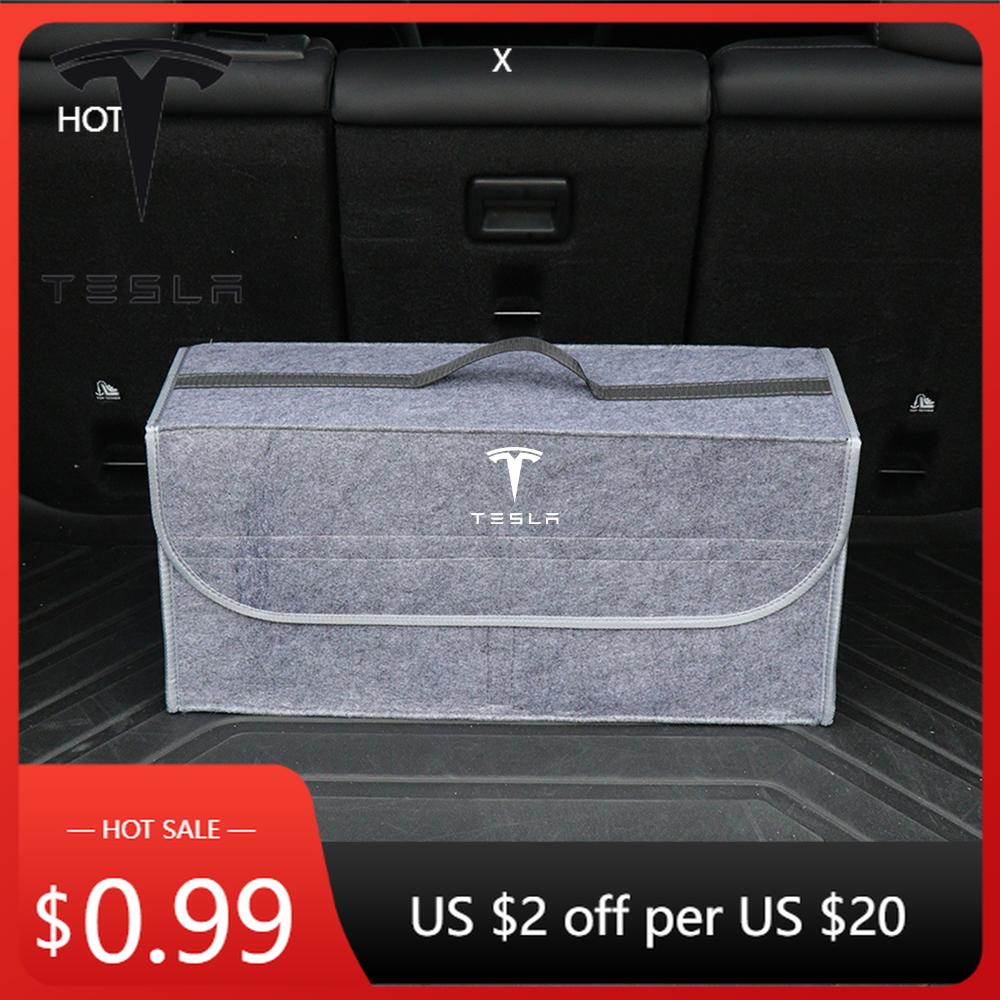 Car Sticker Tesla 1/2Pcs Car Accessories Trunk Storage Bags Travel Organizer Box For Tesla Model 3 Model Y S X 2017-2023 SpaceX