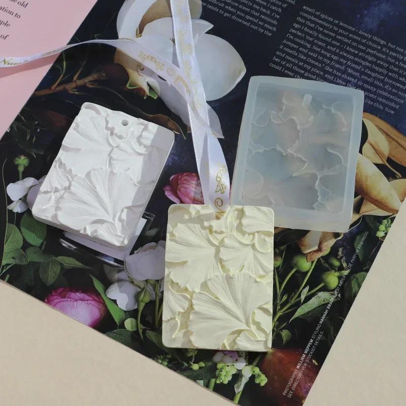 Daisy Flower Silicone Mold DIY Rectangle Scented Gypsum Pendant Ginkgo Leaf Handmade Aromatherapy Wax Tablets Soap Clay Molds