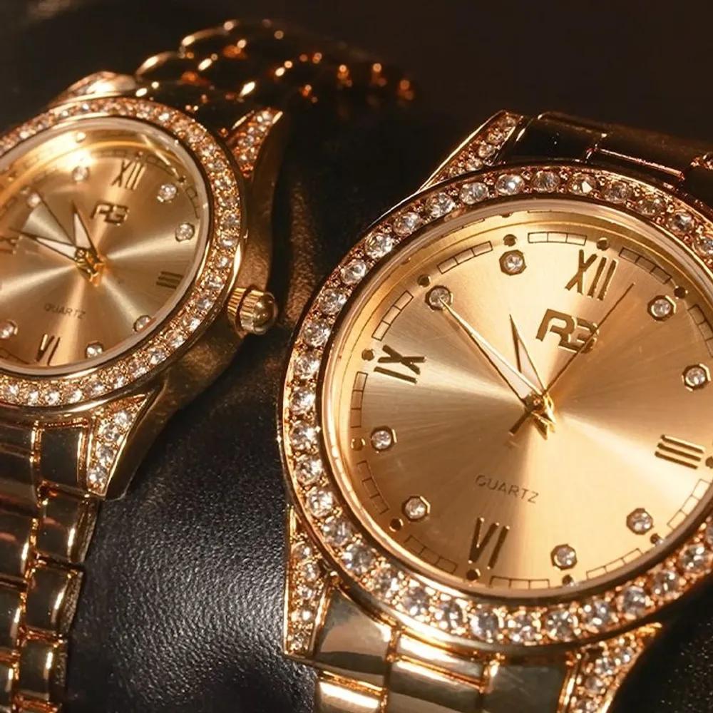 Premium Gold Watch Men's & Women's Pair Set / Couple Watch Wristwatch Fashion Watch Men's Watch Women's Watch