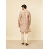 Manyavar Mens Beige Blended Viscose Printed Jackets