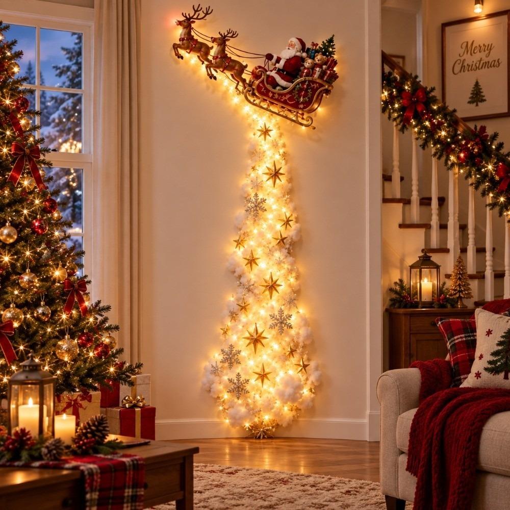 Elk Christmas Magic Trail Wall Light Snowman Snowflake Christmas Decoration Door Decor
