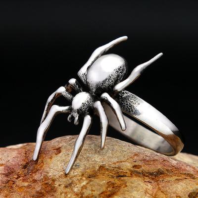 Spider Design Ring Gothic Style Unisex Couple Rings Fashion Halloween Stainless Steel Band