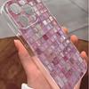 Rhinestone Grid Transparent Anti-drop Case for iPhone 14/15/16/17 Promax