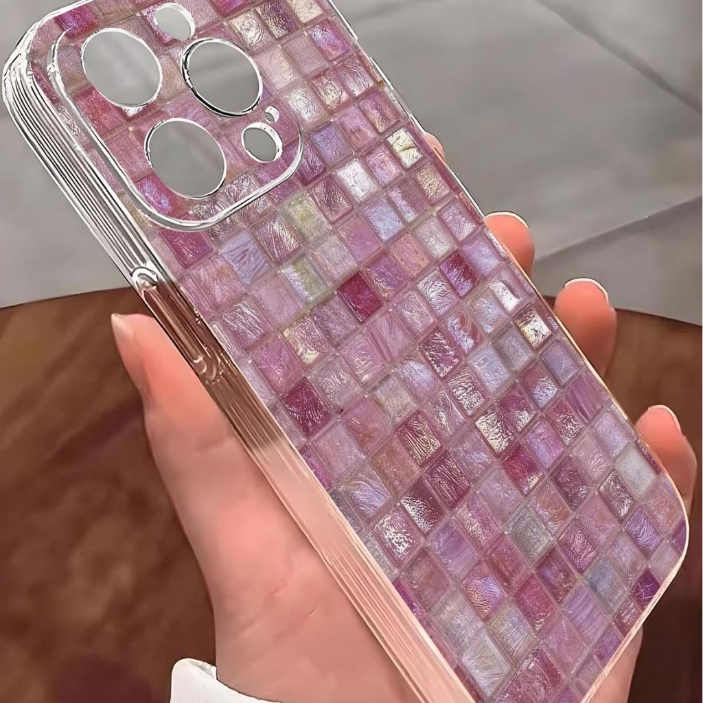 Rhinestone Grid Transparent Anti-drop Case for iPhone 14/15/16/17 Promax