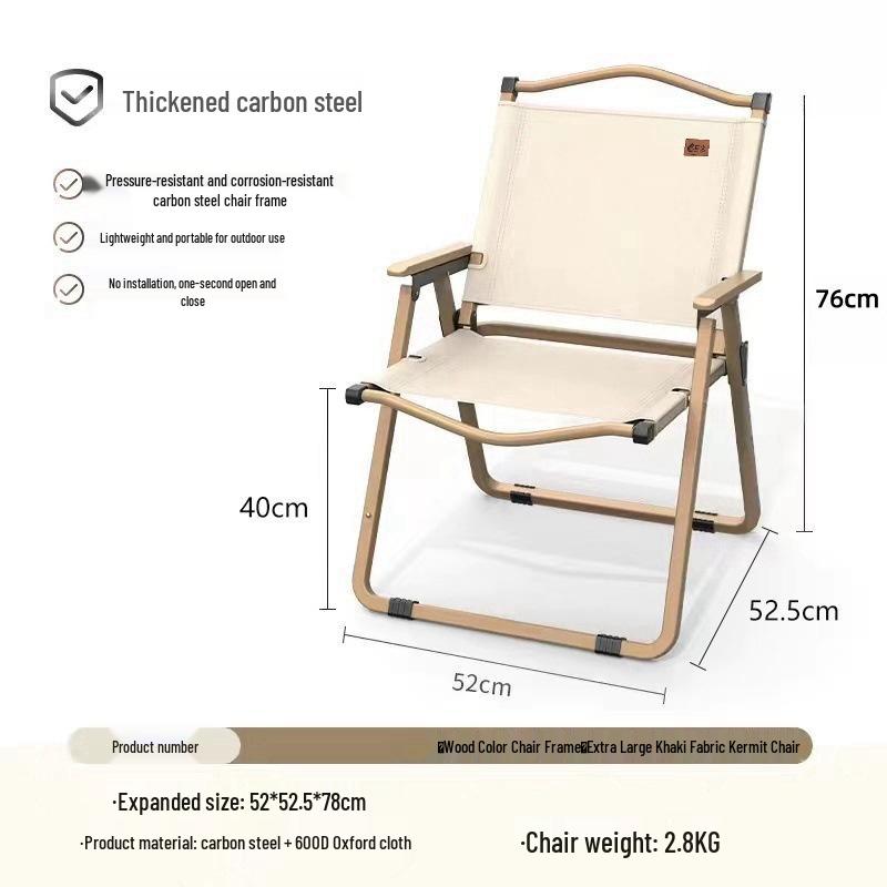 Ultralight Kermit Folding Camping Chair: Portable Outdoor Fishing Stool