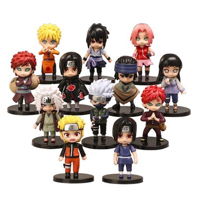 12 kusů/sada Anime Naruto Shippuuden Hinata Sasuke Itachi Kakashi I Gaara Jiraiya Sakura Q Verze PVC figurka Hračka Panenka Dětský dárek