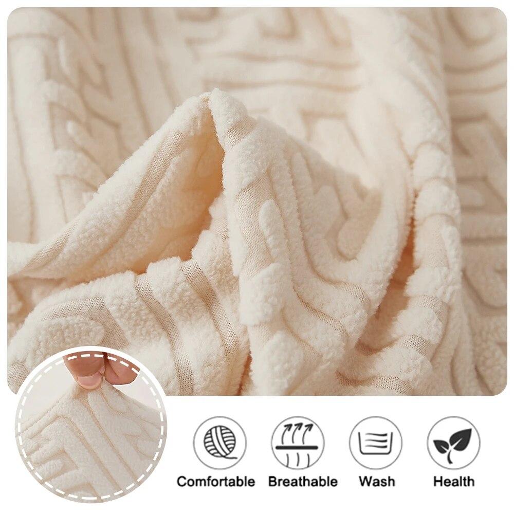 Jacquard Stretch Sofa Covers Living Room Plain Color Sofa Seat Couch Slipcover Gray Furniture Protector Spandex Thick Sofa Case