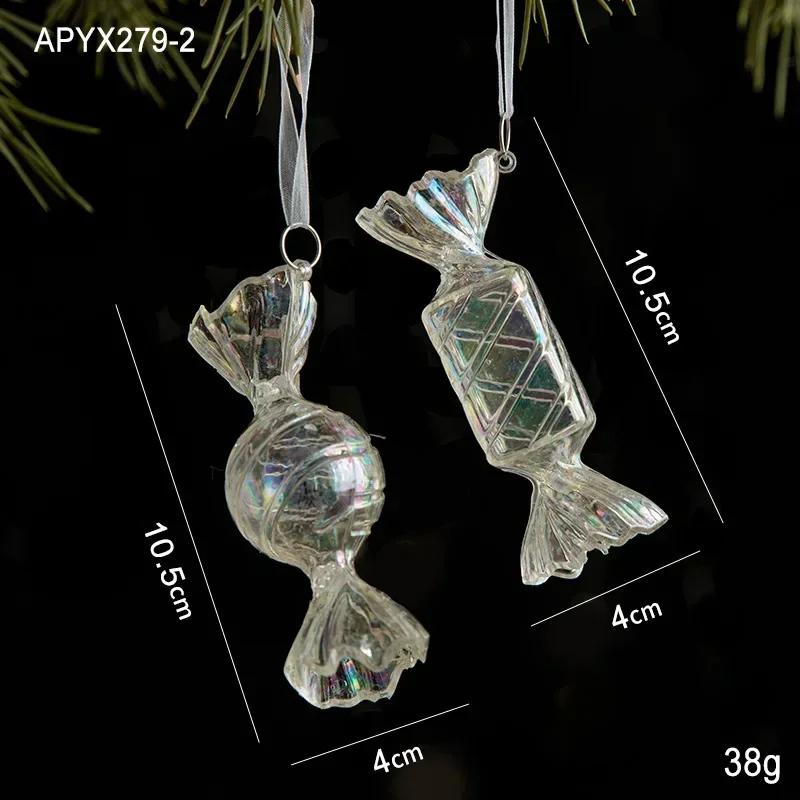3 Packs Christmas Snowflake Elk Small Pendant Christmas Tree Decorations Acrylic Pendants Colorful Transparent Crystal Pendant