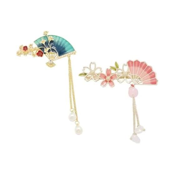 Hairpins, Stylish Bangs, Set of 2, Clips, Non-marking Hairpins, Cute, Flowers, Bangs Pins, Fan-shaped, Hair Clips, Hair Clips, Hair Ornaments,