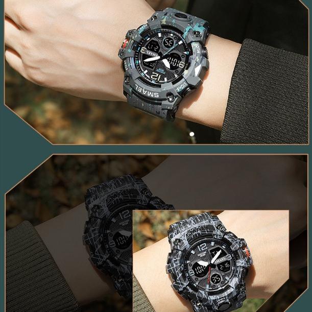 SMAEL Outdoor Multifunction Electronic Dual Display Sport Watch
