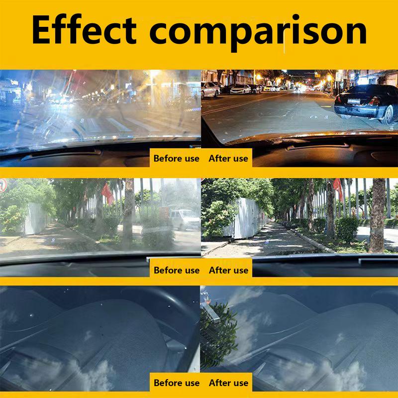 Autoglas-Ölfilm-Reiniger, Glasstripper, Wasserfleckenentferner, 100 ml, Wasserfleckenentferner, Auto-Ölfilm-Reinigungsbürste, Glas