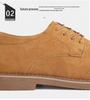 Plus Size Men's Hand-stitched Leather Martin Boots: British Style, Low-top Lace-up Casual Work Shoes for Autumn.