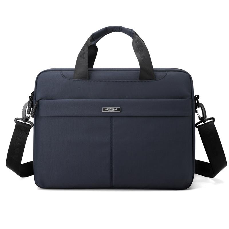 

Мужской портфель большой вместимости, многофункциональная компьютерная сумка, деловая сумка через плечо для поездок на работу темно-синий