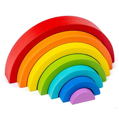Drevená dúhová hra Drevené Montessori pre deti Vzdelávacie senzorické hračky pre deti Dojčatá Mladé dievčatá 3 roky Učenie farieb