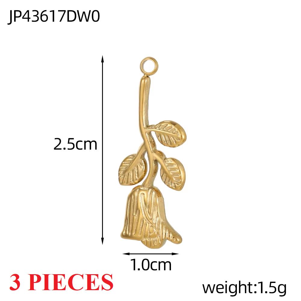 3PCS/LOT CARLIDANA Handmade Gold Plated Stainless Steel Charms, Sun Star Flower Butterfly Pendants for Bracelet Necklace Making