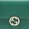 Gucci Logo Double G Litchi Grain Chain Messenger Envelope Wallet Crossbody Shoulder Bag Women Bags Green 615523-CAO0G-3120
