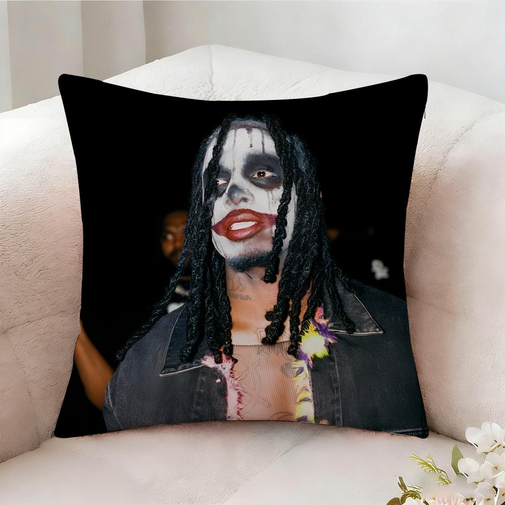 PPlayboi CCarti Pop Singer Pillow Case Pillowcase Doublesided Printed Sofa Cushion Bedroom Headboard Pillow