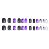 Sweet Purple Little Devil Halloween Press-on Nails with Glitter Silver Edges