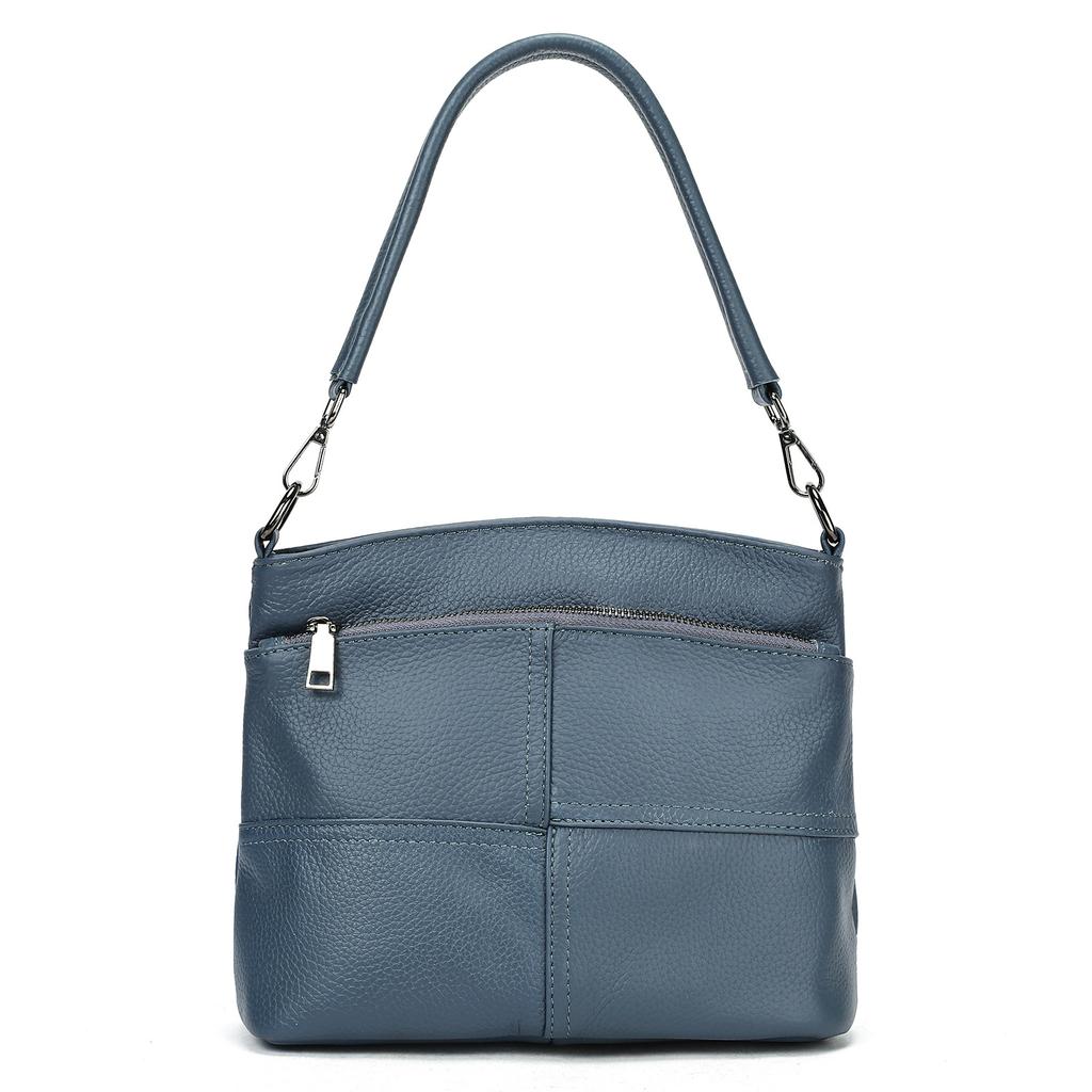 Vintage Women's Handbag Soft Genuine Leather Crossbody Shoulder Bag Square Solid Color Female Tote Lady Messenger Bags Underarm