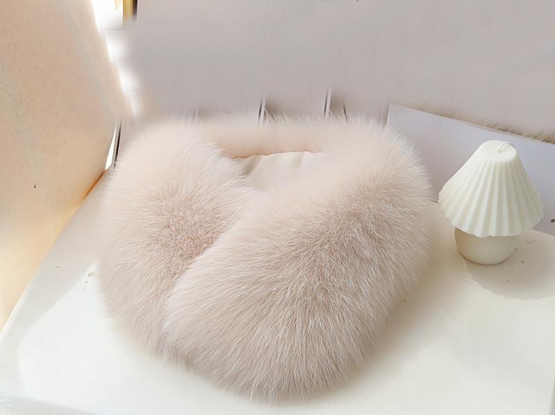 ZDFURS Echter Fuchs Pelzkragen & Schal 100% Natürlich Winterlich Warm Atmungsaktiv Pelz mit Magnet Quadratischer Stil für Damen Outdoor-Nutzung