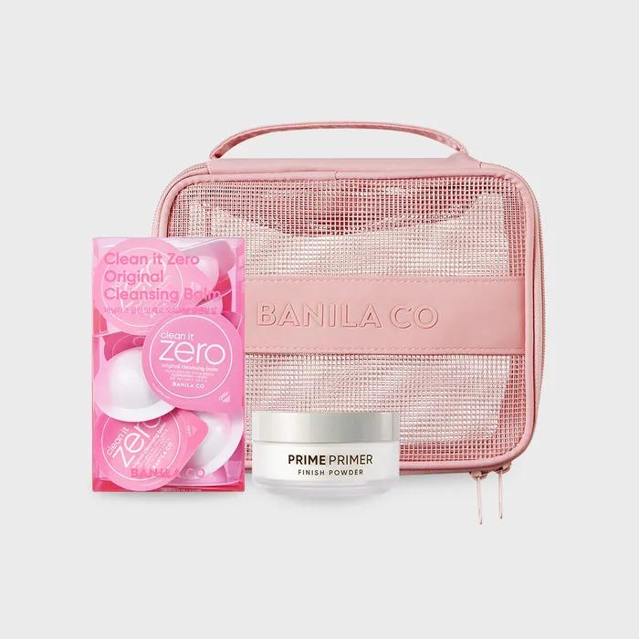 [Exclusive] Pink Square Pouch + Prime Primer Powder 5g + Travel Kit