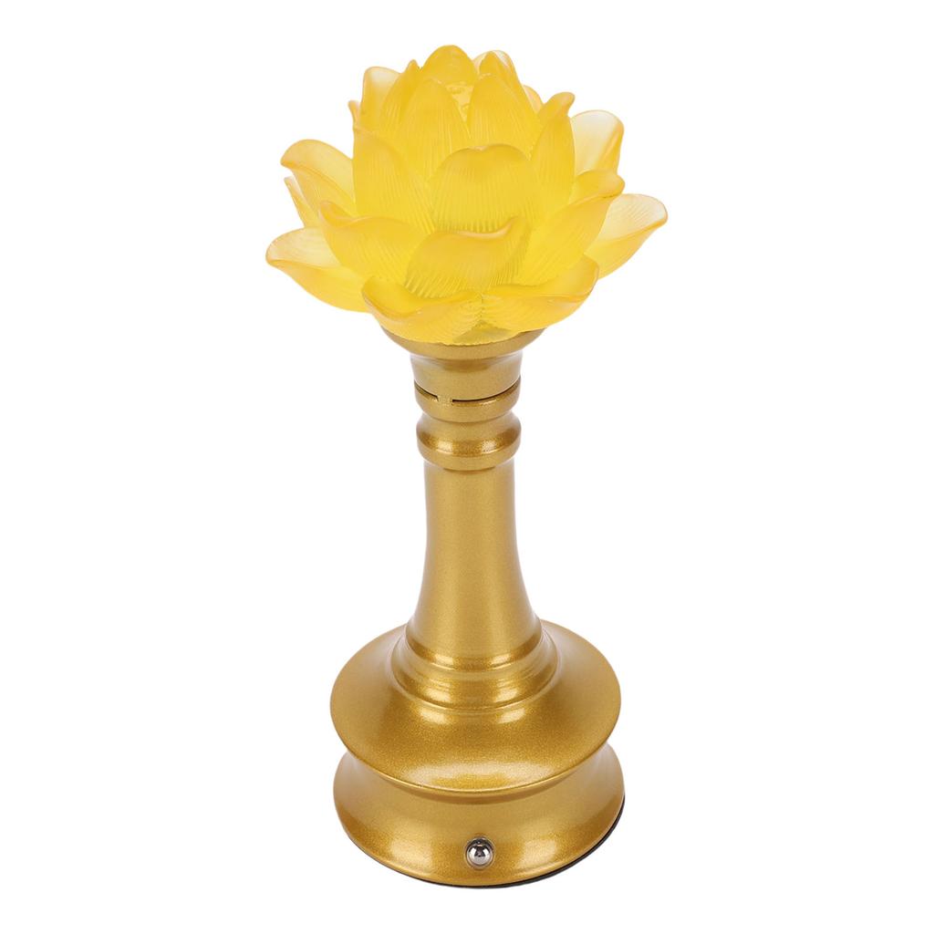 LED Flower Lamp Resin Metal USB Rechargble Buddhistic Lamp Flower Night Light for Display Decoration Faith Supplies