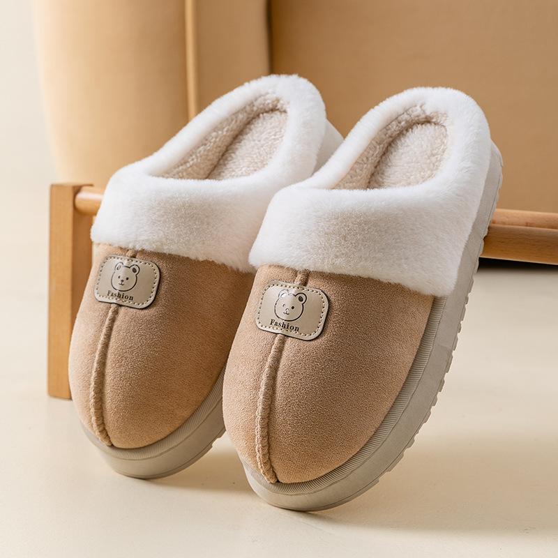 Autumn and winter thermal cotton slippers women's indoor home non-slip and deodorant thick-soled warm fashion outer wear velvet cotton shoes
