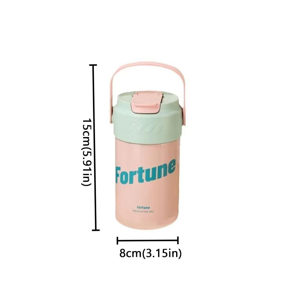 Foldable Straw Vacuum Insulated Bottle Stainless Steel Travel Tea Bottle Thermal Cup  Office Use