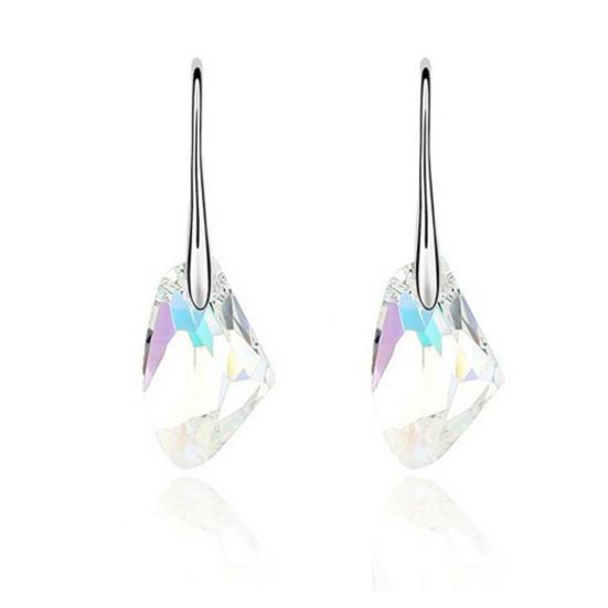 Hook Earrings Irregular Cut Rhinestone Dangle Women Piercing Earrings Jewelry for Party