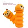 New Silicone Pen Case Zipper Cartoon Retractable Pen Holder Round Creative Stationery Box Learning Stationery Pencil Pouch