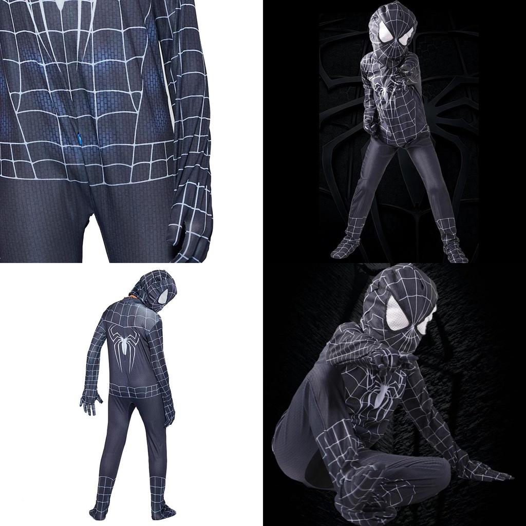 Premium Black Spider-man Costume With Breathable Fabric And Perfect Stitches For All Ages