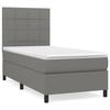 3141746 vidaXL Lit à sommier tapissier avec matelas Gris foncé 90x200 cm Tissu