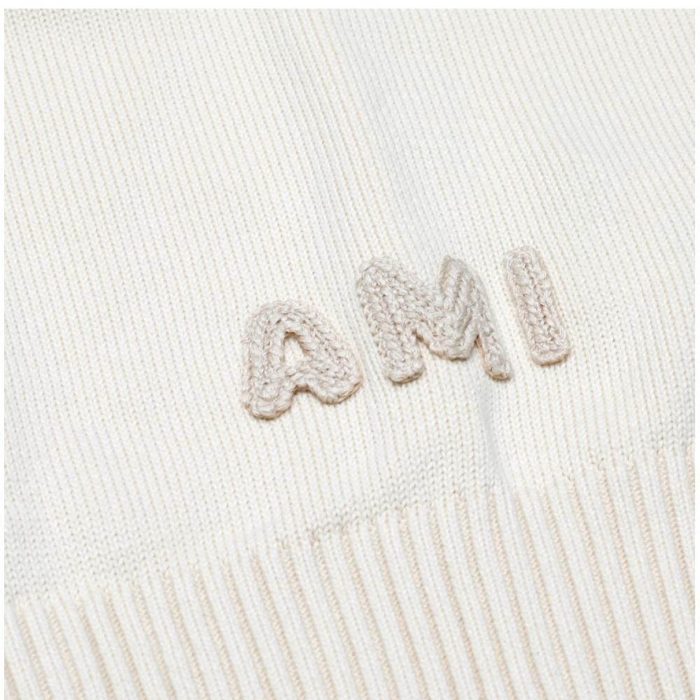 Ami Crochet Logo Men S Cardigan Kn0063