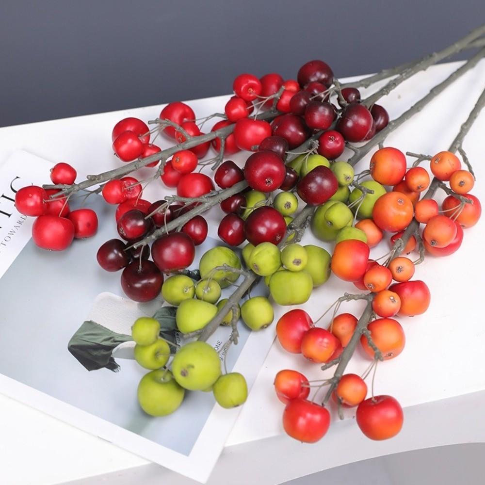 Green Plants Foam Fruits Branch Small Fruit Fake Plants  Living Room Decoration