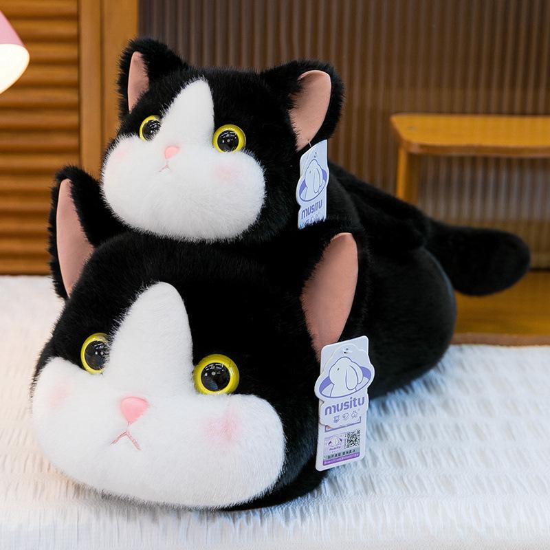 Süße Siamkatzen- und schwarze Katzentier-Stoffpuppen - Entzückendes Geschenk für Mädchen