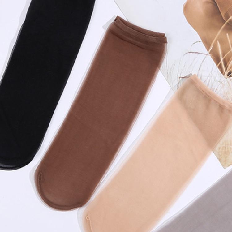 Casual Women Transparent Elastic Crystal Silk Sock Nylon Ladies Summer Stocking