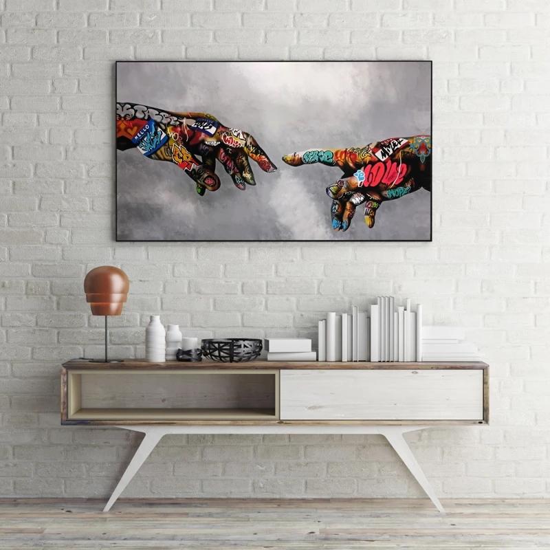 Graffiti art canvas painting street art hand posters and prints on canvas art wall decoration for living room home design No Frame