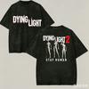 Dying Light Vybledlé tričko Anime milovník Harajuku Nový model Oversized Unisex vysoká kvalita Vintage Volné Větší velikosti Pro páry Klasické