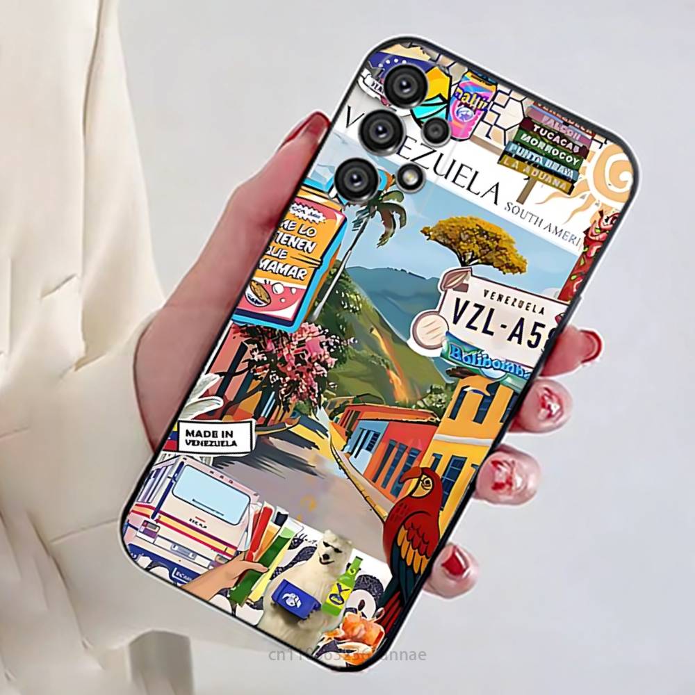 Aesthetic Art Venezuela  Phone Case For Samsung Galaxy A13,21s,22,31,32,52,53,71,80,A91 Soft Black Shell