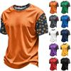 Herren Freizeit Corduroy Kurzarm T-Shirt Leicht Atmungsaktiv Rundhals Oberteil mit Halloween Print Ärmeln und Kragen Design