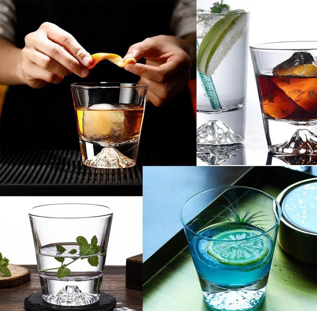 Batone Fuji Glas 270ml Kirsebærblomst Skåret Glas Sten Par Håndlavet af Præsenteret i et Paulownia Træ Velegnet til Stilfuldt Skåret Glas Perfekt til