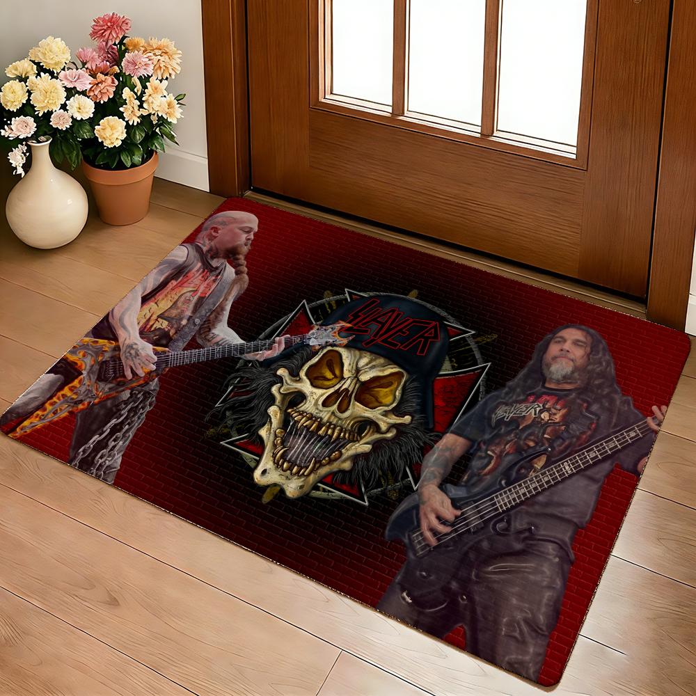 Rock Band S-Slayer Floor Mat Cozy Flannel Soft Thick Non-Slip Mat For Living Room Bedroom Kitchen Decor Rugs