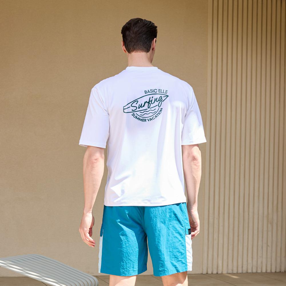 Beijigelleu Surfing Club Men'S Short Sleeve Rash Guard Shorts Set Bem-X905E