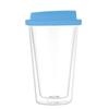 350ML Double Walled Glass with Silicone Lid Insulated Tumbler Travel Hot Cold Drink Tea Milk High Borosilicate Glass Cup Coffee Mug