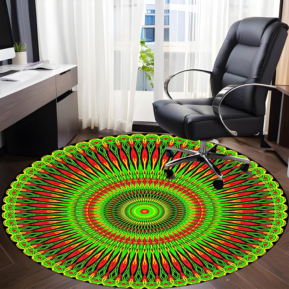 1pc Mandala Design Chair Carpet for Office, Non slip, Soft and Durable Office Rug