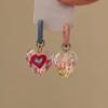 Half Sweet Thoughts: Asymmetrical Korean Drip Oil Love Heart Flower Earrings - Exquisite & Stunning Design