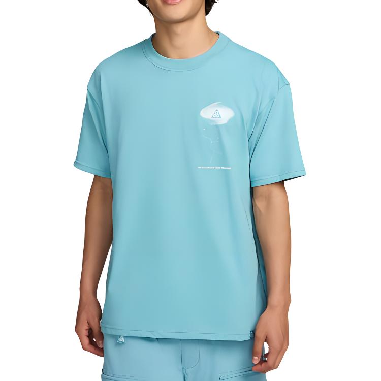 

Nike Moisture Wicking Quick Dry Loose Short Sleeve T-Shirt Men Tops Denim-Blue FZ5276464 XL