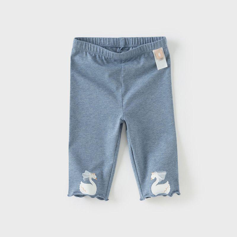 David Bella Children s Pants 2026 Girls  Summer Leggings New Antibacterial Anti-Mite Cropped Pants for Baby Girls Denim Blue [Ready Stock] 73