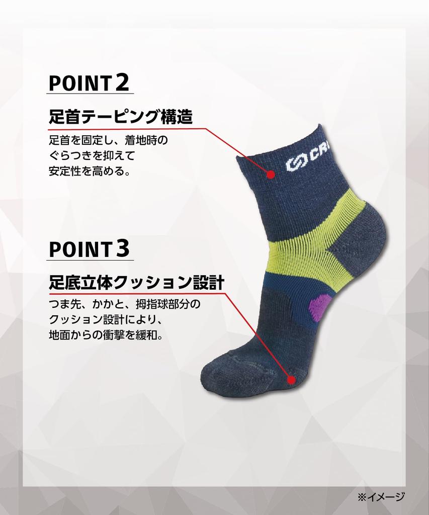 Okamoto CROSSPRO Trekking CORDURA Combat Arch Taped Cushioned for Outdoor and Trail Navy x Sizes 1 Pair Socks, Wool, Panel, Construction, Sole,